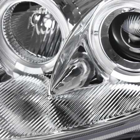 Mitsubishi Eclipse 2000-2005 фары линзовые хром с ангельскими глазками