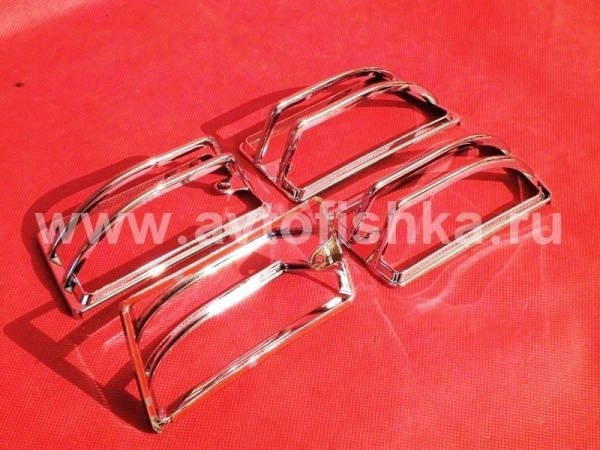 Hummer H2 (02-08) хромированные накладки верхних угловых габаритных фонарей на крыше, комплект 4 шт.