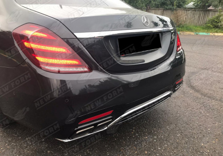Mercedes-Benz S-Klasse W222 рестайлинг 2017 - 2020 Диффузор 6.3 AMG с насадками на глушитель