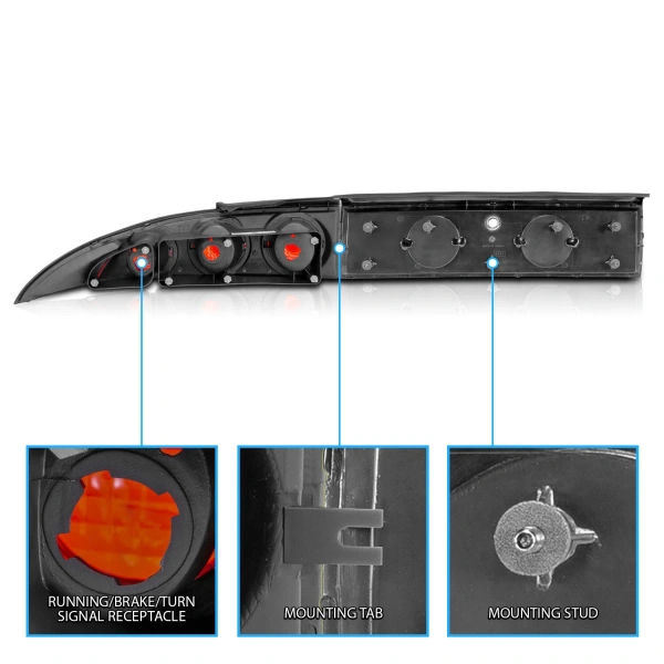 Задние фонари черные, стопы для Mitsubishi Eclipse 1997-1999