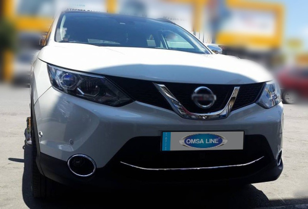 Nissan Qashqai (14–) Накладка на решетку воздухозаборника бампера, нерж., 1 часть