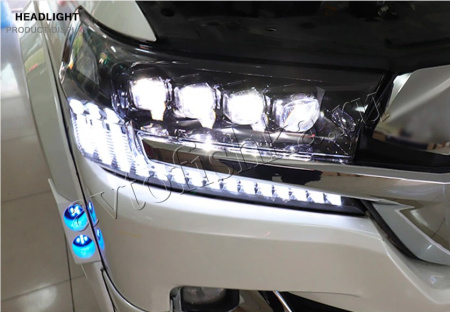 Toyota Land Cruiser FJ200 (15–) передние светодиодные фары | бегущий поворотник | LED