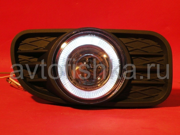 Jeep Grand Cherokee (99-04) фары противотуманные линзовые, со светящимися ободками, комплект 2 шт.