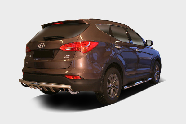 Защита задняя с декоративными элементами d60,Hyundai Santa Fe 2013-, HYSF.79.1630