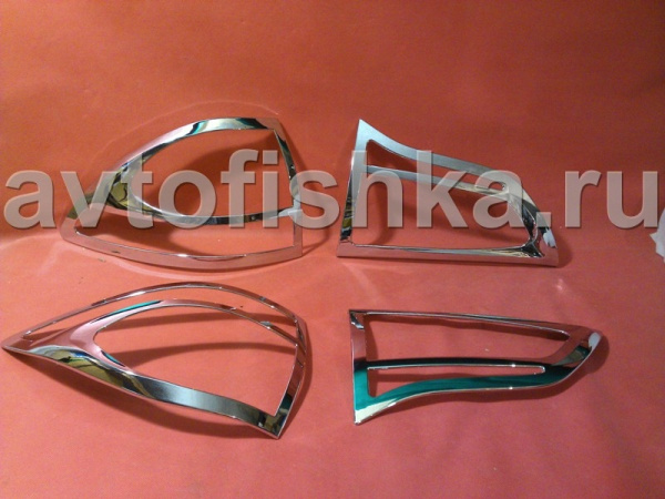 Mitsubishi Pajero Sport (08-) хромированные рамки на задние фонари, комплект 4 предмета