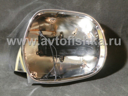 Toyota Land Cruiser Prado 120 (02-) хромированные корпуса боковых зеркал, со светодиодным поворотником в стиле Стрела и с подсветкой Welcome, комплект 2 шт.