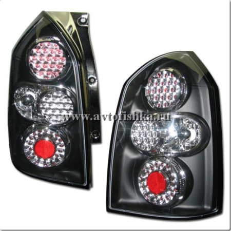 Hyundai Tucson (04-) фонари задние черные, дизайн под светодиоды, комплект 2 шт.