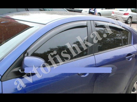 Дефлекторы боковых окон EGR 4 части темные Mazda 3 седан 2009-