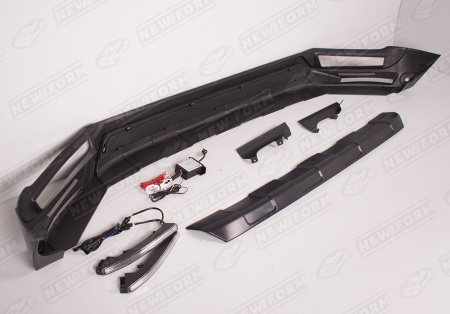 Mercedes-Benz G-Klasse W464 2018 - н.в. Юбка переднего бампера Brabus с ходовыми огнями