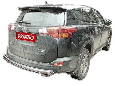 Toyota Rav4 (2012-) защита заднего бампера из нержавеющей стали