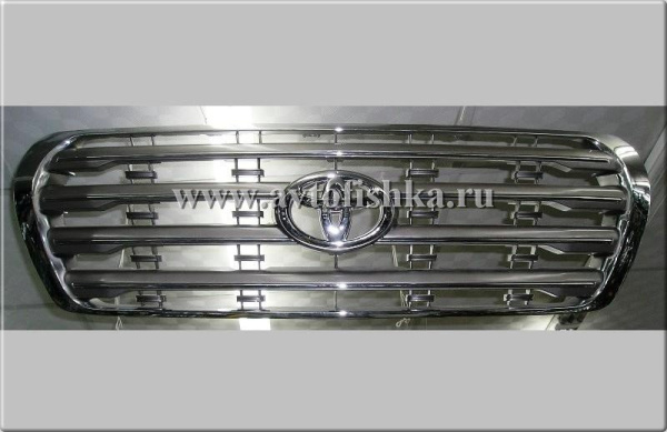 Toyota Land Cruiser 200 (07-11) решетка радиатора хромированная пластиковая, дизайн Mercedes ML