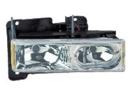 Chevrolet C10 (92-) хрустальные передние фары со светящимися ободками, тюнинг, комплект 2 шт.