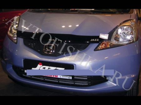 Дефлектор капота темный с надписью Honda Jazz 2009-