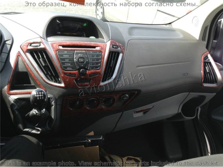 Ford Transit Tourneo 2014-UP декоративные накладки (отделка салона) под дерево, карбон, алюминий