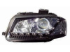 Audi A3 (03-08) фары передние линзовые черные, со светодиодной подсветкой, с моторами электрокорректора, комплект 2 шт.