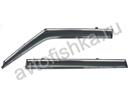 Kia Soul (2009-) дефлекторы окон тонированные с хромированным молдингом