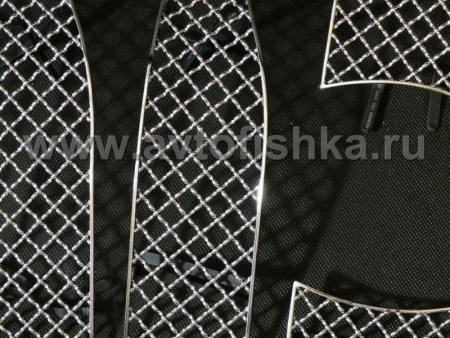 Toyota Land Cruiser Prado 150 (10-) вставки в решетку радиатора из нержавеющей стали, дизайн Bentley, комплект 8 шт.