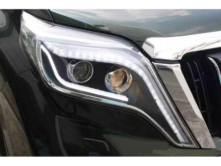 Toyota Land Cruiser Prado 150 (13-) фары с "бегущим" поворотником, дневными ходовыми огнями, линзами, под штатный корректор