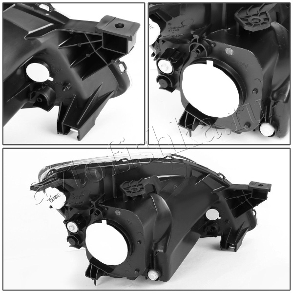 Honda CR-V II (01-04) фары передние черные с желтыми повторителями, комплект 2 шт.