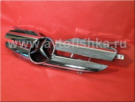 Mercedes SLK R170 (98-04) решетка радиатора 2 ламели, дизайн AMG, хромированная