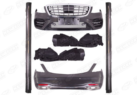 Mercedes-Benz S-Klasse W222 рестайлинг 2017 - 2020 AMG пакет с подкрылками и решеткой