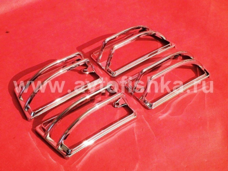 Hummer H2 (02-08) хромированные накладки верхних угловых габаритных фонарей на крыше, комплект 4 шт.