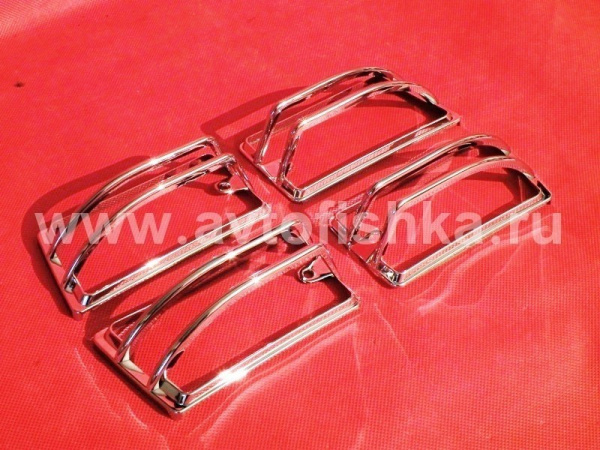 Hummer H2 (02-08) хромированные накладки верхних угловых габаритных фонарей на крыше, комплект 4 шт.