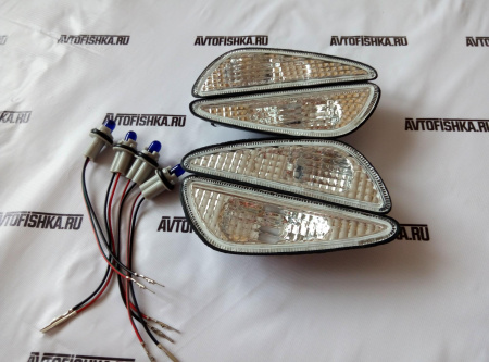 Nissan Maxima QX III A33 (00-) фонари габаритные хрустальные на передний и задний бамперы, комплект 4 шт.