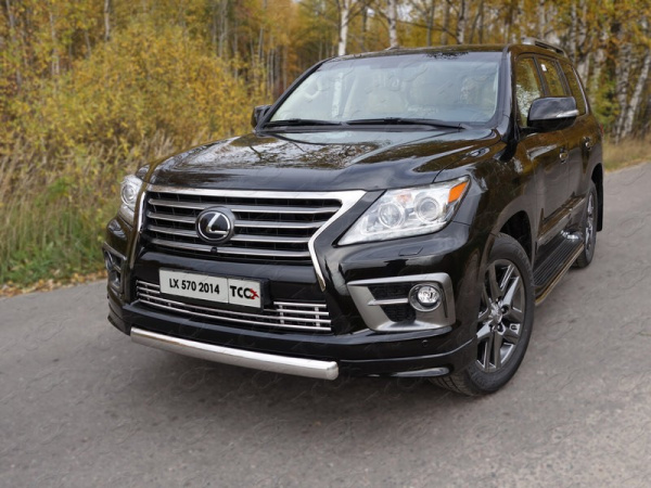Lexus LX (12–) Защита передняя нижняя (овальная короткая) 75х42 мм (только