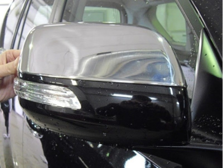 Toyota Land Cruiser Prado 150 (09-) накладки на боковые зеркала из нержавеющей стали, комплект 2 шт.