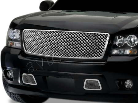 Chevrolet Tahoe (07-14) решетки переднего бампера в буксировочные отверстия, в стиле Bentley, комплект 2 шт.