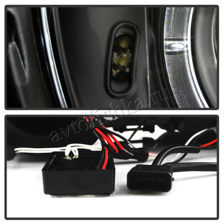 Mercedes CLK W208 (98-02) фары передние линзовые черные, комплект 2 шт.