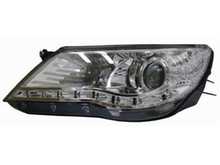 Volkswagen Tiguan (07-) передние линзовые хромированные фары, в комплекте 2 шт.