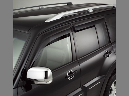 Mitsubishi Pajero 4 (06-) 4 дверн. боковые дефлекторы окон тонированные, оригинал, ветровики, комплект 4 шт.