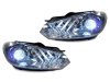 Volkswagen Golf 6 (09-) фары передние линзовые хромированные, со светодиодной подсветкой, мотором электрокорректора, комплект лев.+прав.