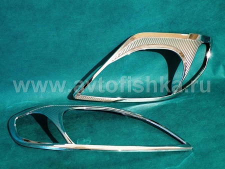 Toyota Corolla (01-06) хромированные накладки на передние фары, комплект 2 шт.
