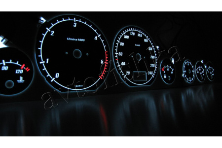 Audi A6 (C4) 94-97 светодиодные шкалы (циферблаты) на панель приборов - дизайн 1