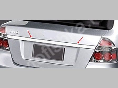 Chevrolet Aveo хэтчбек (2006-) накладка над номером на крышку багажника из нержавеющей стали, 1 шт.
