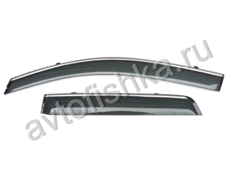 Mitsubishi ASX (2010-) дефлекторы окон тонированные с хромированным молдингом