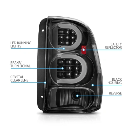 Chevrolet Trailblazer (01-09) фонари задние темные LED