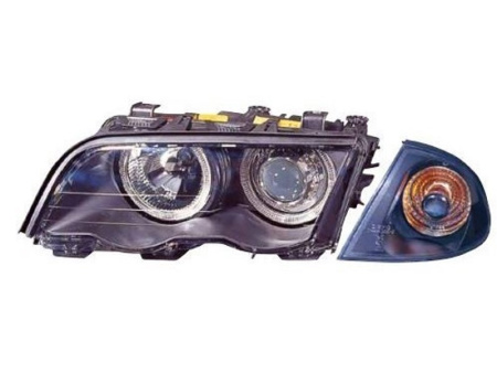 BMW E46 седан (98-01) фары передние черные ксеноновые -D2S-, с блоком управления ксеноном со светящимися ободками, с регулирующим мотором