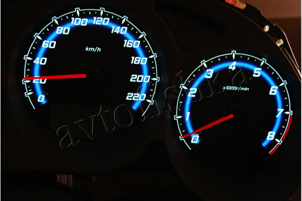Subaru Forester 2002-2008 светодиодные шкалы (циферблаты) на панель приборов