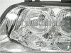 Audi A6 Allroad (01-05) фары передние линзовые хромированные, со светящимися ободками, под корректор, комплект 2 шт.