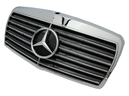 Mercedes S W126 (80-92) решетка радиатора черная со звездой, дизайн "Авангард"