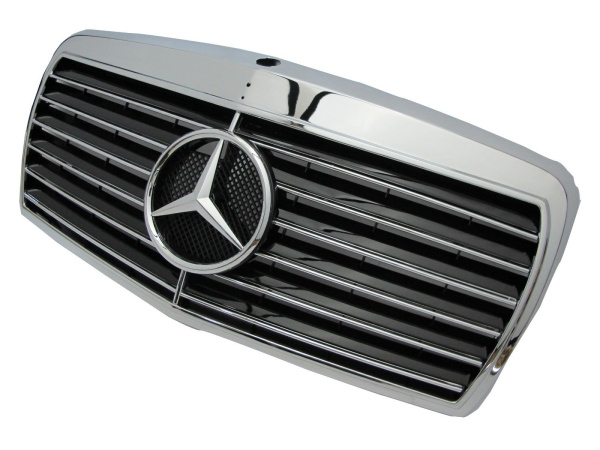 Mercedes S W126 (80-92) решетка радиатора черная со звездой, дизайн "Авангард"