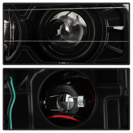 Фары передние черные с LED подсветкой — Chevrolet Trailblazer 2001-2009