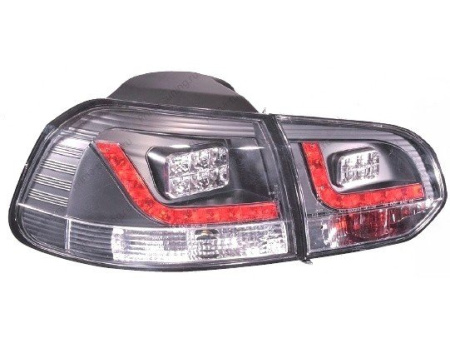 Volkswagen Golf 6 (2009-) задние светодиодные черные фонари, комплект 2 шт.