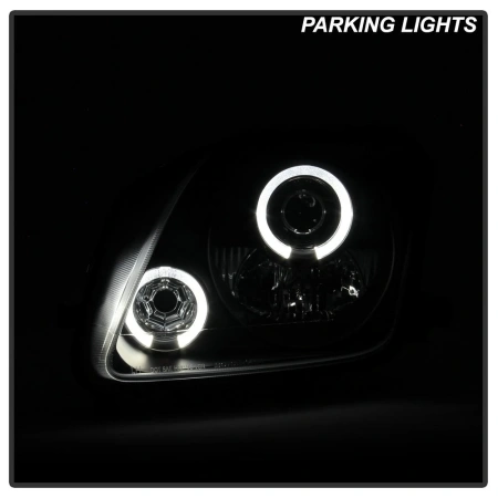 Honda Prelude (96-01) фары передние линзовые черные, со светящимися ободками, комплект 2 шт.