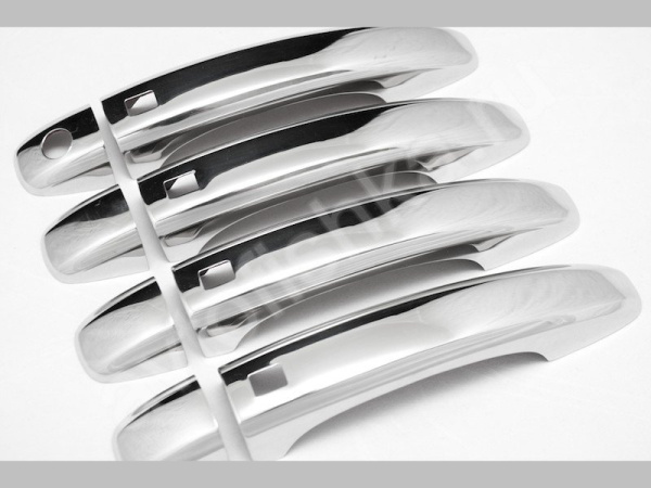 Audi A3 (2009-2011), A8 (2011-) накладки на ручки дверей с чипом из нержавеющей стали, комплект 4 шт.