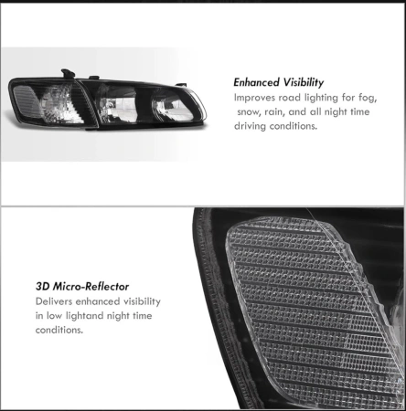 Toyota Camry V20 (00-01) SXV20, MCV20 фары передние черные, комплект 2 шт.